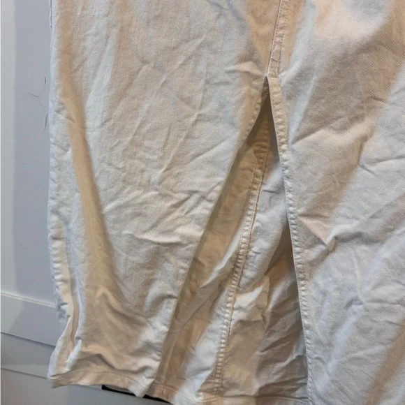 ASOS Design Hourglass Denim Midi Skirt With Split Hem In Ecru - Picture 12 of 12